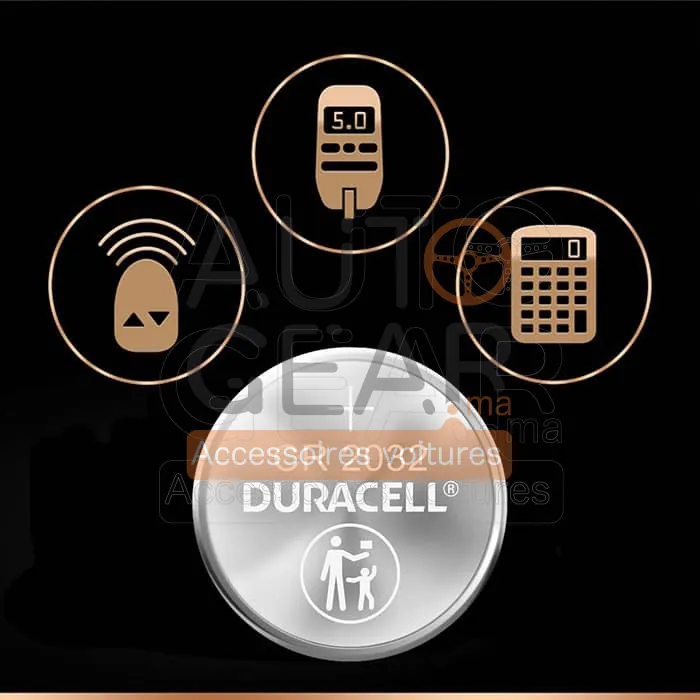 2 Piles Bouton Lithium Duracell CR2016 / DL2016 3V vue 3