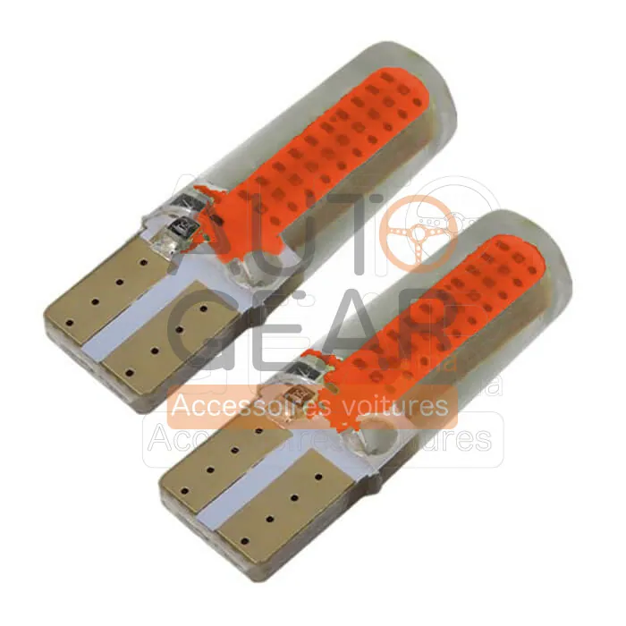 2 Ampoules Veilleuses LED Rouge T10 W5W 3W Canbus vue 4
