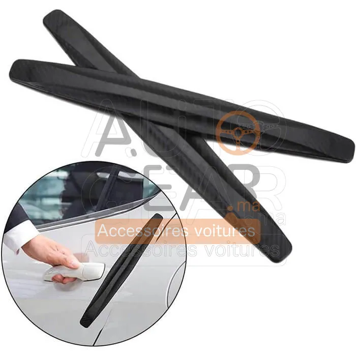 Bandes Autocollantes de Protection Pare-Choc Fibre de Carbone (2 Pcs)