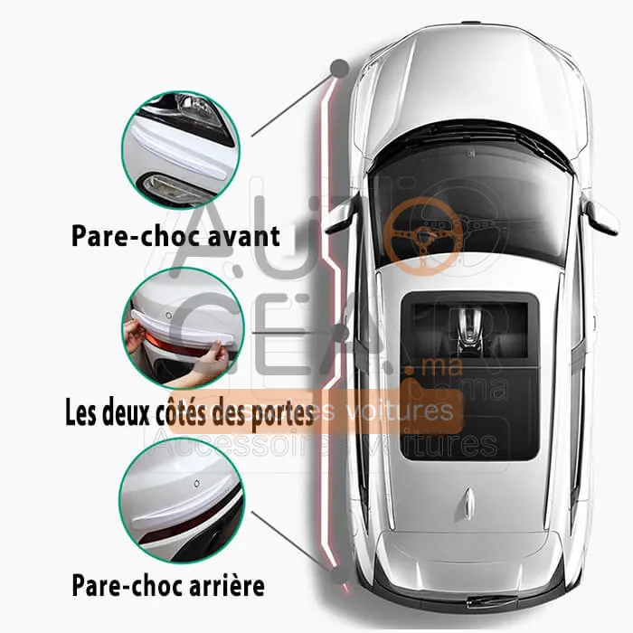Bandes Autocollantes de Protection Pare-Choc Fibre de Carbone (2 Pcs) vue 2