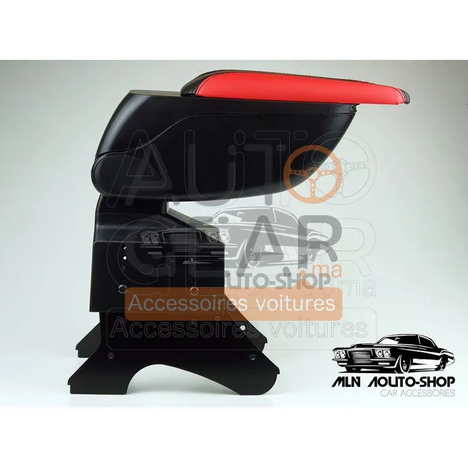 Accoudoir Central Universel Noir, Coins Rouge