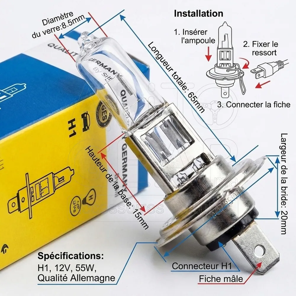 Ampoule H1 55W RALLYE Qualité Allemande vue 4