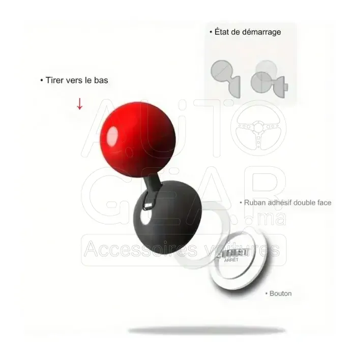 Bouton Start/Stop Arcade Joystick Rouge vue 2