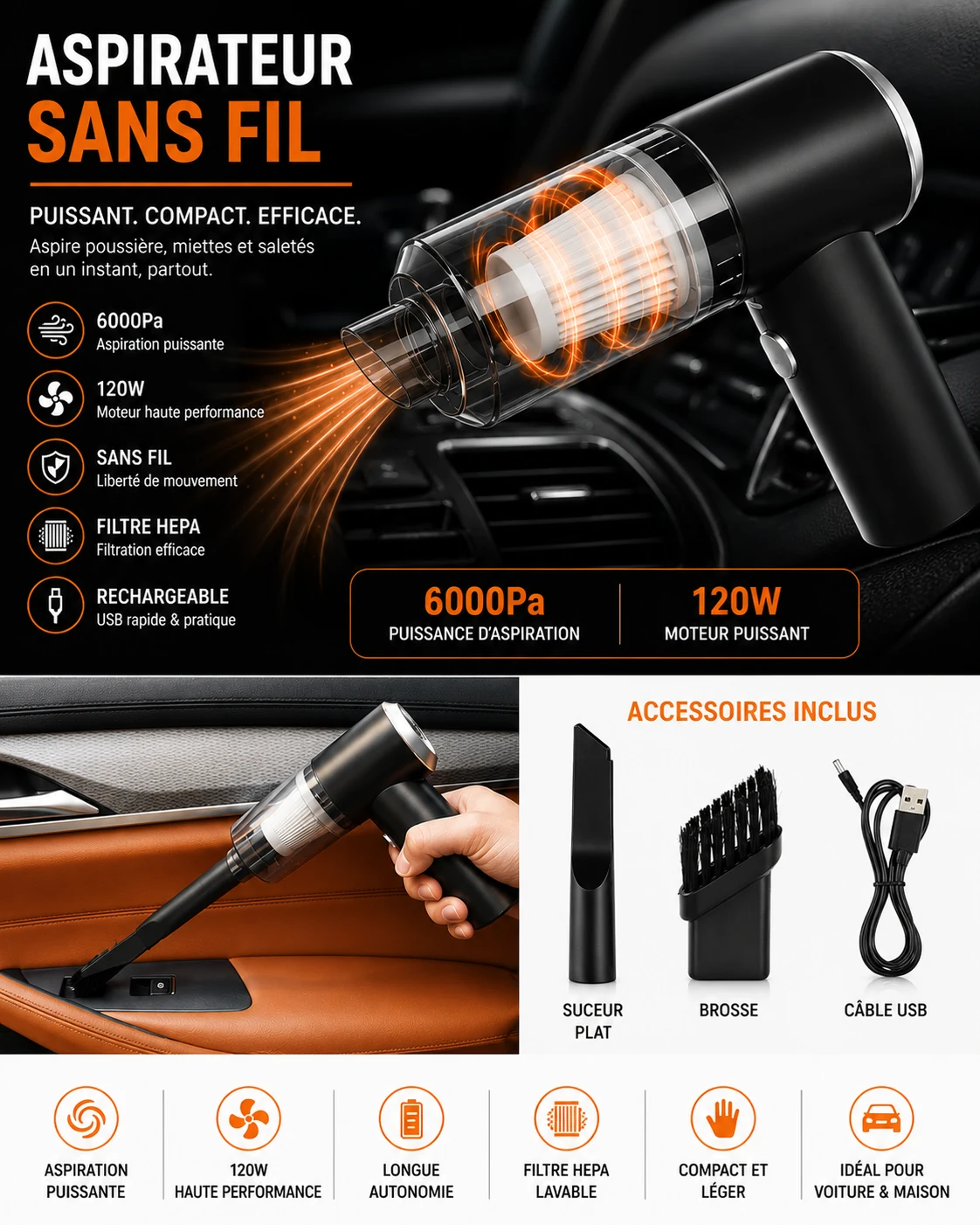 Aspirateur de voiture Maroc vue 4