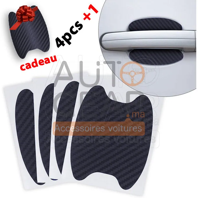 Autocollant pour Poignées Carbone 3D Noir