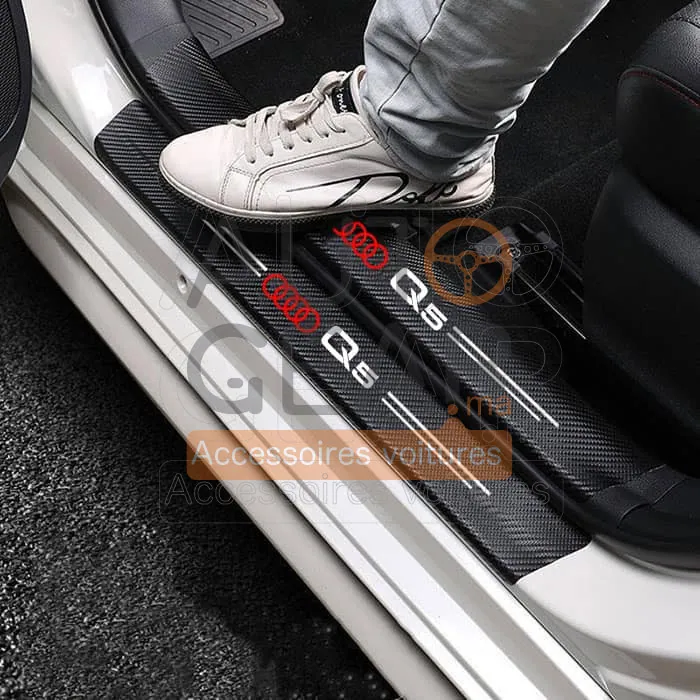 Autocollants de Porte Anti-Rayures Audi Q5 Fibre de Carbone