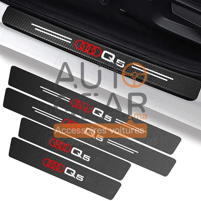 Autocollants de Porte Anti-Rayures Audi Q5 Fibre de Carbone vue 2