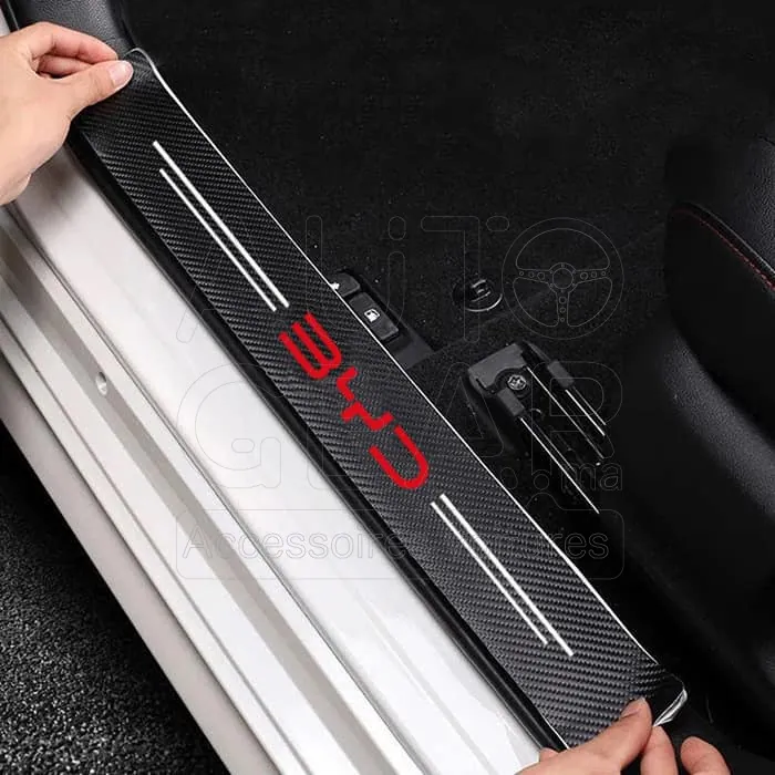 Autocollants de Porte Anti-Rayures BYD Design 3D Carbone vue 3
