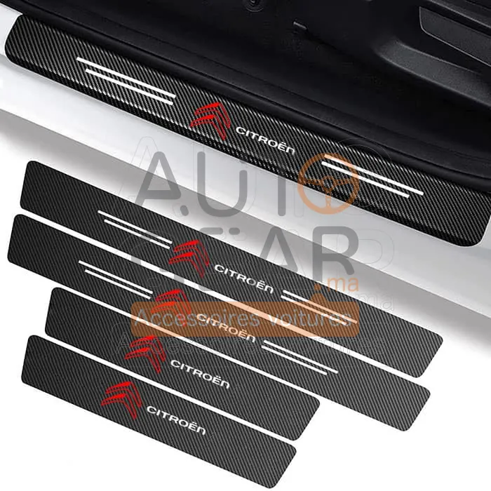 Autocollants de Porte Anti-Rayures Citroën Fibre de Carbone vue 2