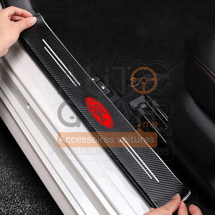 Autocollants de Porte Anti-Rayures Ford Fibre de Carbone vue 3