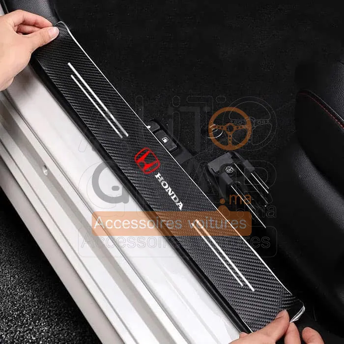 Autocollants de Porte Anti-Rayures Honda Fibre de Carbone vue 3