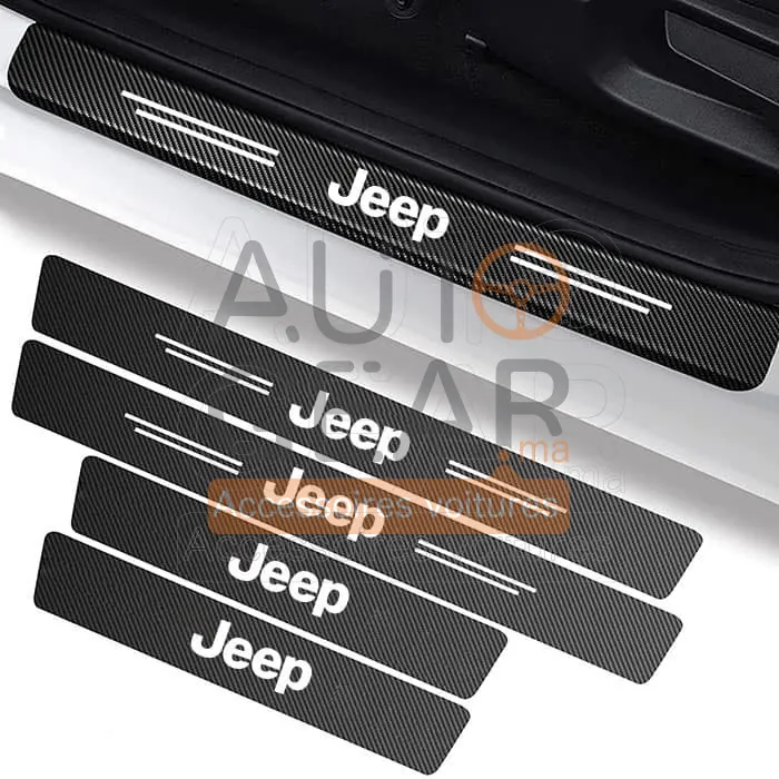 Autocollants de Porte Anti-Rayures Jeep Fibre de Carbone vue 2