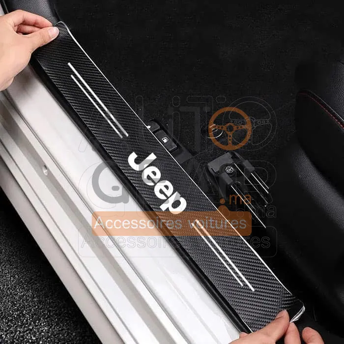 Autocollants de Porte Anti-Rayures Jeep Fibre de Carbone vue 3