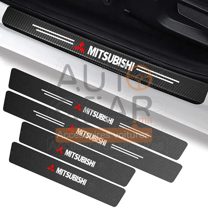 Autocollants de Porte Anti-Collision Mitsubishi Fibre de Carbone vue 2