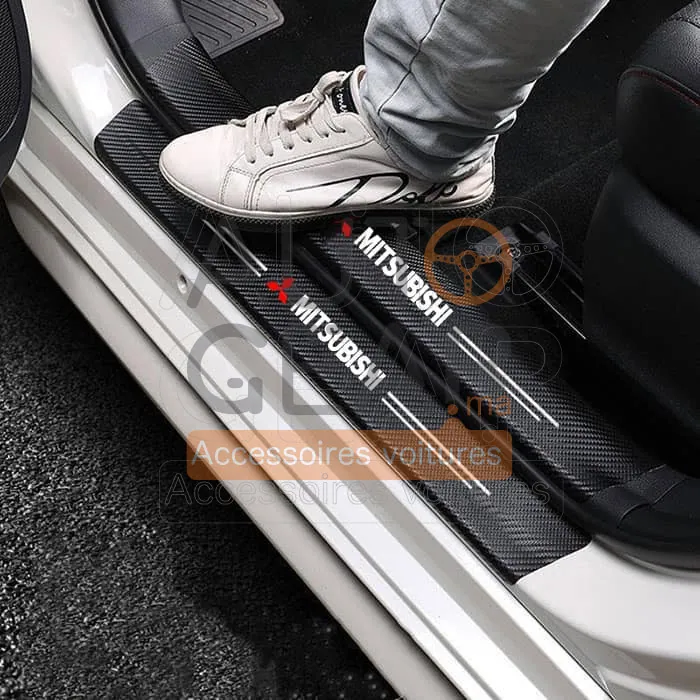 Autocollants de Porte Anti-Collision Mitsubishi Fibre de Carbone