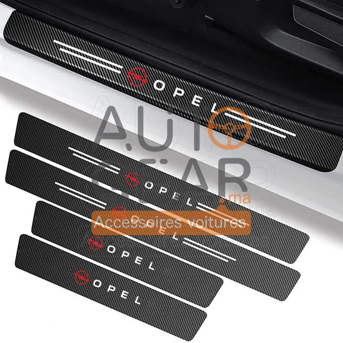 Autocollants de Porte Anti-Rayures Opel Fibre de Carbone vue 2