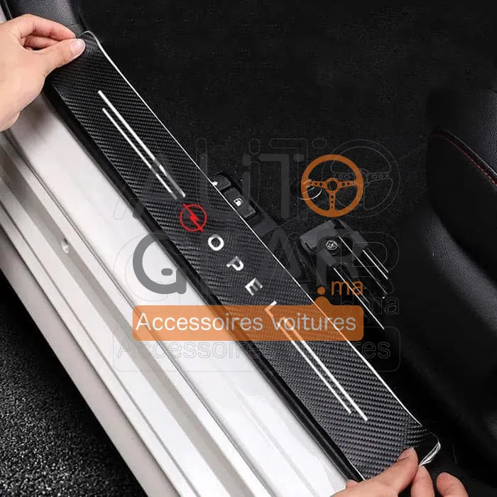 Autocollants de Porte Anti-Rayures Opel Fibre de Carbone vue 3