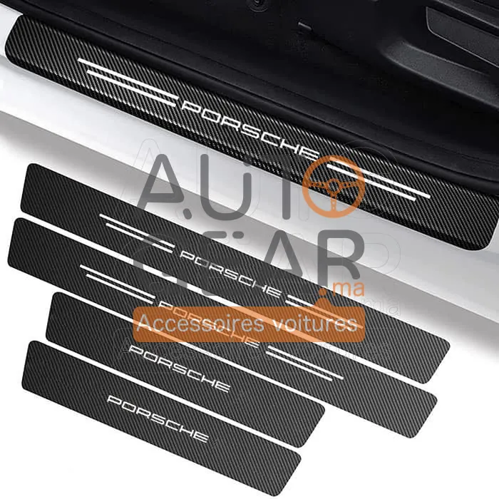 Autocollants de Porte Anti-Rayures Porsche Fibre de Carbone vue 2