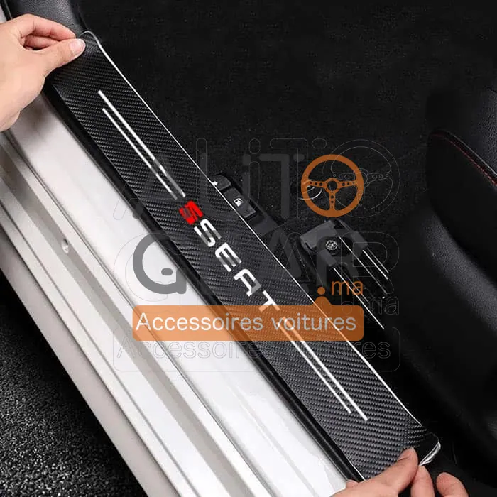 Autocollants de Porte Anti-Rayures Seat Fibre de Carbone vue 3