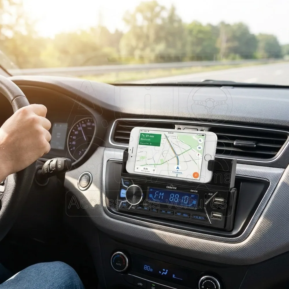Autoradio Bluetooth FM MP3 USB SD avec Support Téléphone vue 2