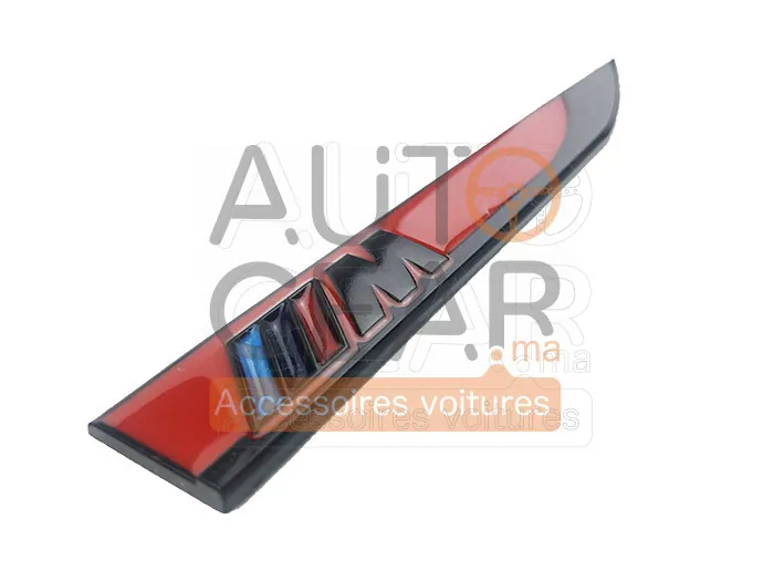 Badge BMW M Noir et Rouge Autocollant vue 3