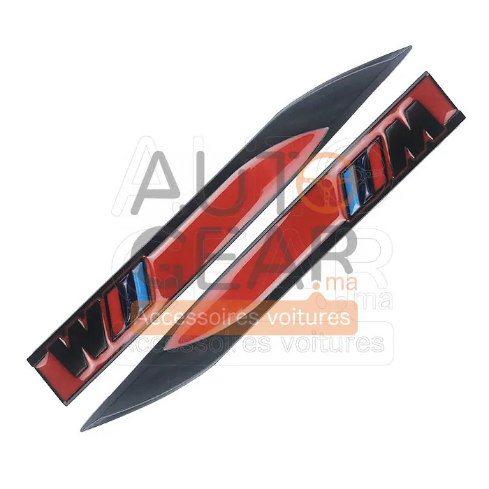 Badge BMW M Noir et Rouge Autocollant