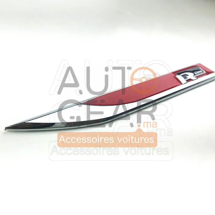 Badge R line Chrome Rouge Autocollant vue 3