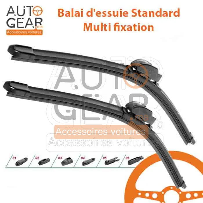 Balai d'Essuie-Glace Standard Qeep Multi-Fixation (Universel)
