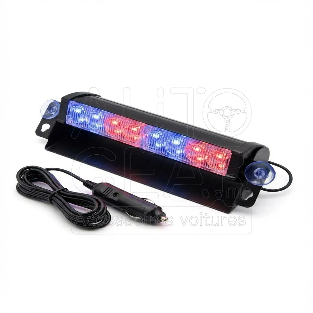 Barre Lumineuse Stroboscopique LED Rouge et Bleu