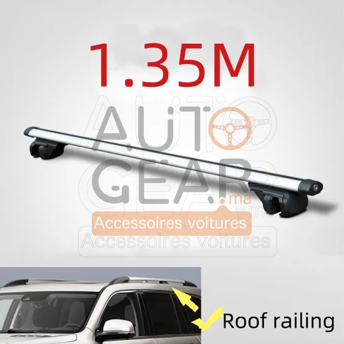 Barres de toit transversales universelles 135 cm aluminium vue 2