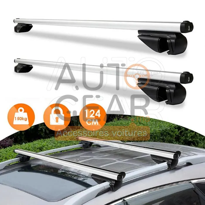 Barres de toit transversales universelles 135 cm aluminium