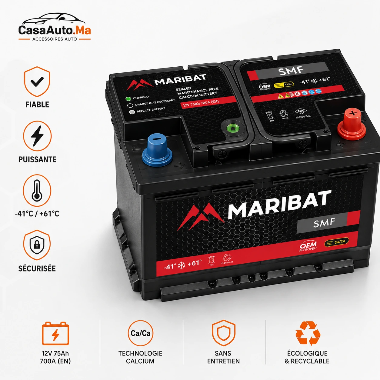 Batterie Auto 75Ah MARIBAT