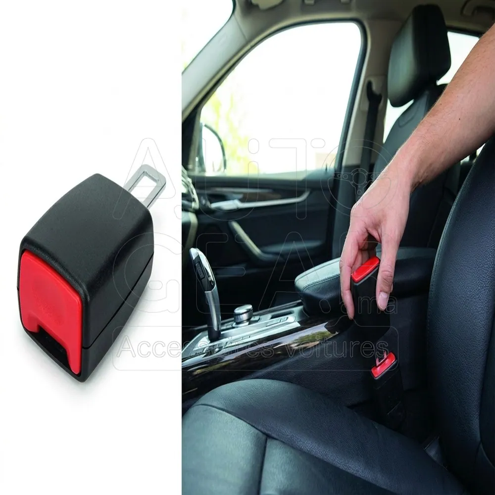 Bouchons de Ceinture de Sécurité 2 Pièces Noir et Rouge vue 2