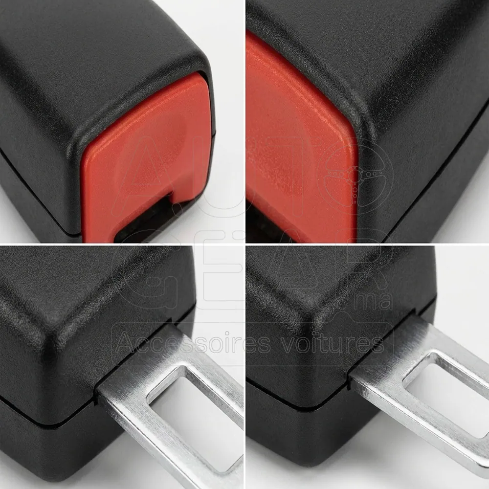 Bouchons de Ceinture de Sécurité 2 Pièces Noir et Rouge vue 3