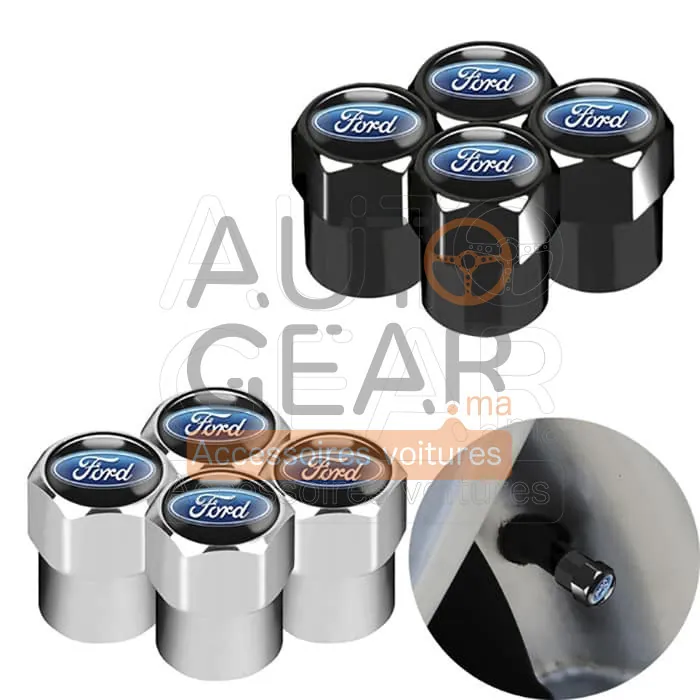 Bouchons de Valve Pneu en Aluminium Ford (Lot de 4)