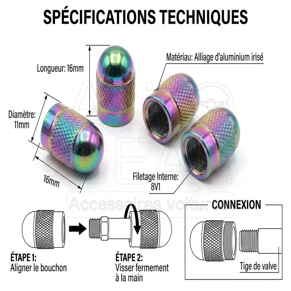Bouchons de Valve Multicolores Irisés vue 4