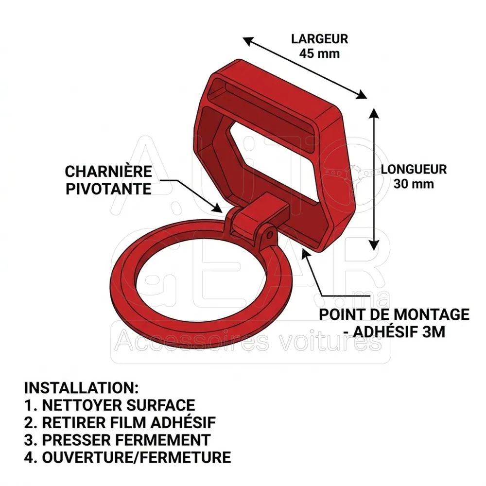 Cache Bouton Start/Stop Rouge Style Lamborghini vue 4