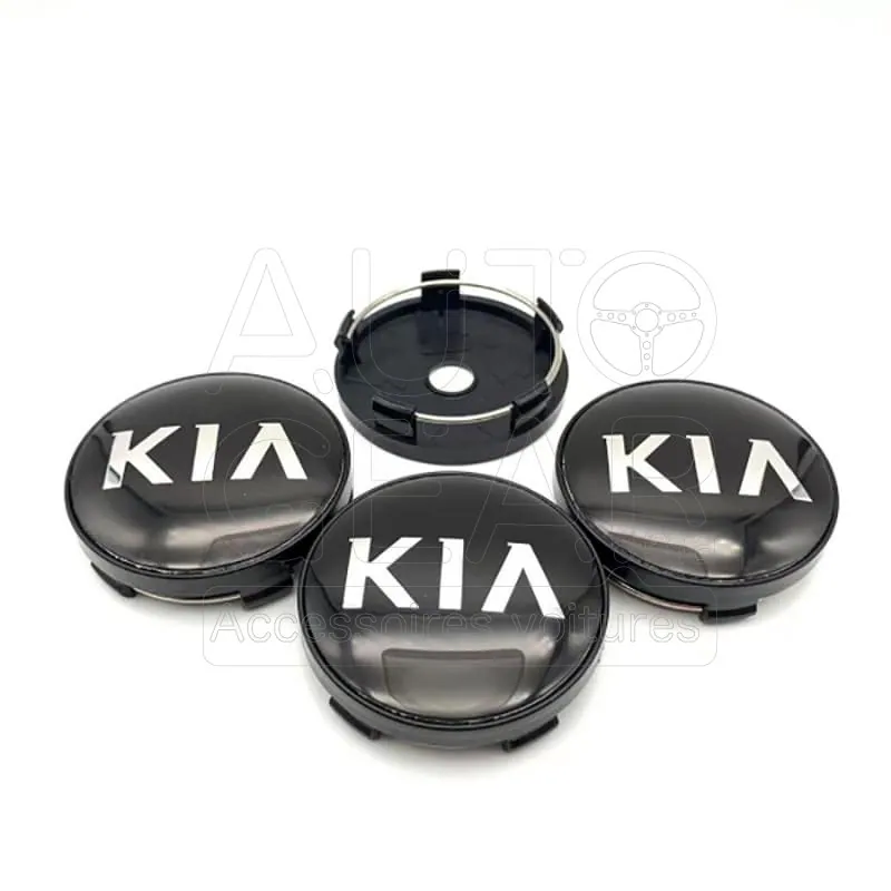 Cache-Moyeu Kia 53mm Noir pour Jante Aluminium
