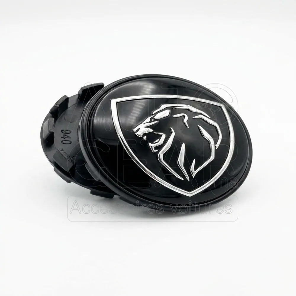 Cache-Moyeu Peugeot Lion Noir et Argent 56mm