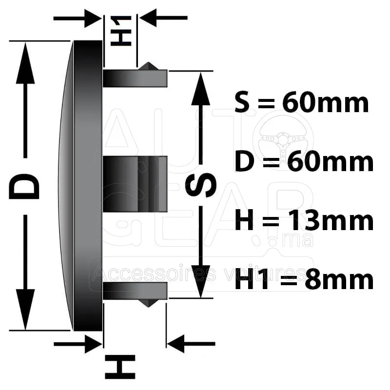 Cache-Moyeu Dacia 60mm pour Jante Aluminium vue 3