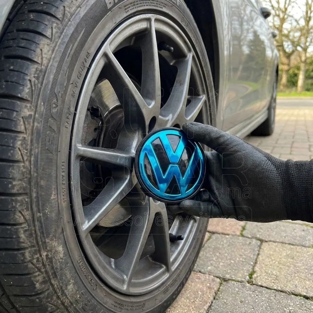 Cache-Moyeu Volkswagen Noir 65mm vue 2