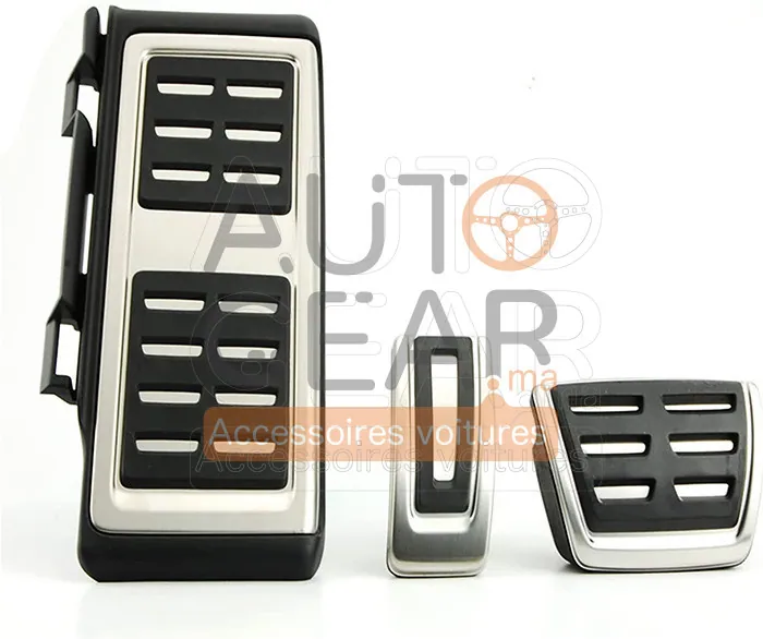 Cache-Pédales Inox Repose-Pied et Frein VW Golf 7 Leon Octavia A3 (3 Pcs)