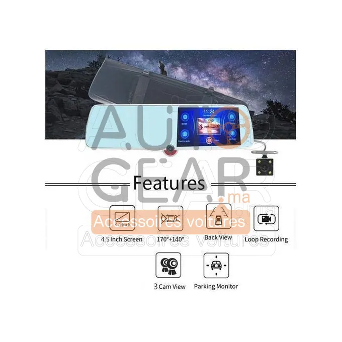 Caméra Voiture 3 Caméras Écran Tactile 5 Pouces DVR vue 2