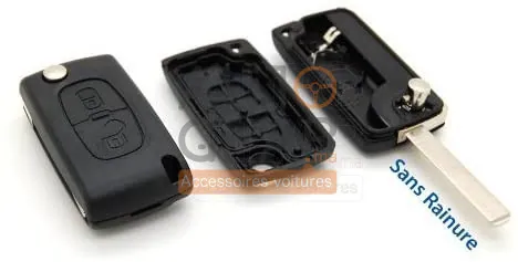 Clé de Voiture 2 Boutons pour Peugeot et Citroën vue 2