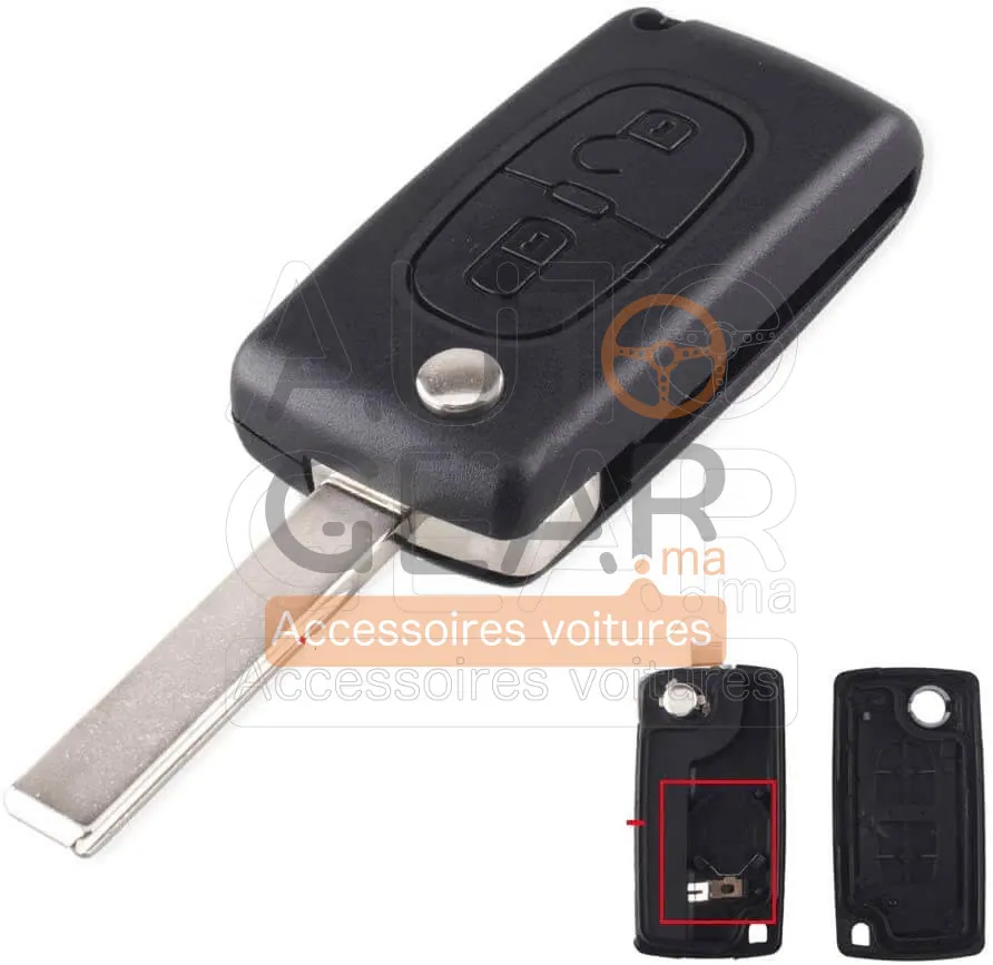 Clé de Voiture 2 Boutons pour Peugeot et Citroën