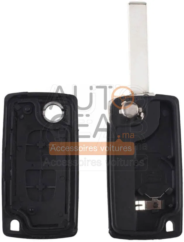Clé de Voiture 2 Boutons pour Peugeot et Citroën vue 3