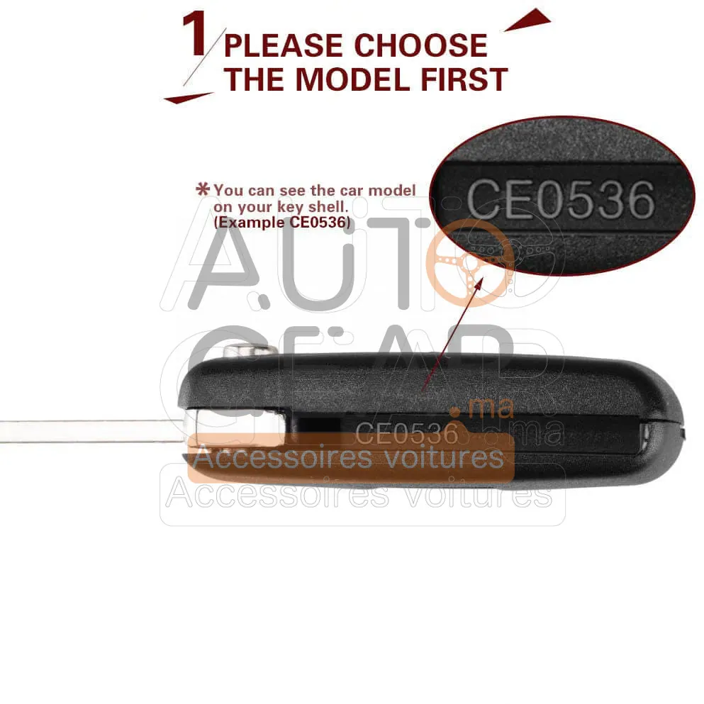 Clé de Voiture 2 Boutons pour Peugeot et Citroën vue 4