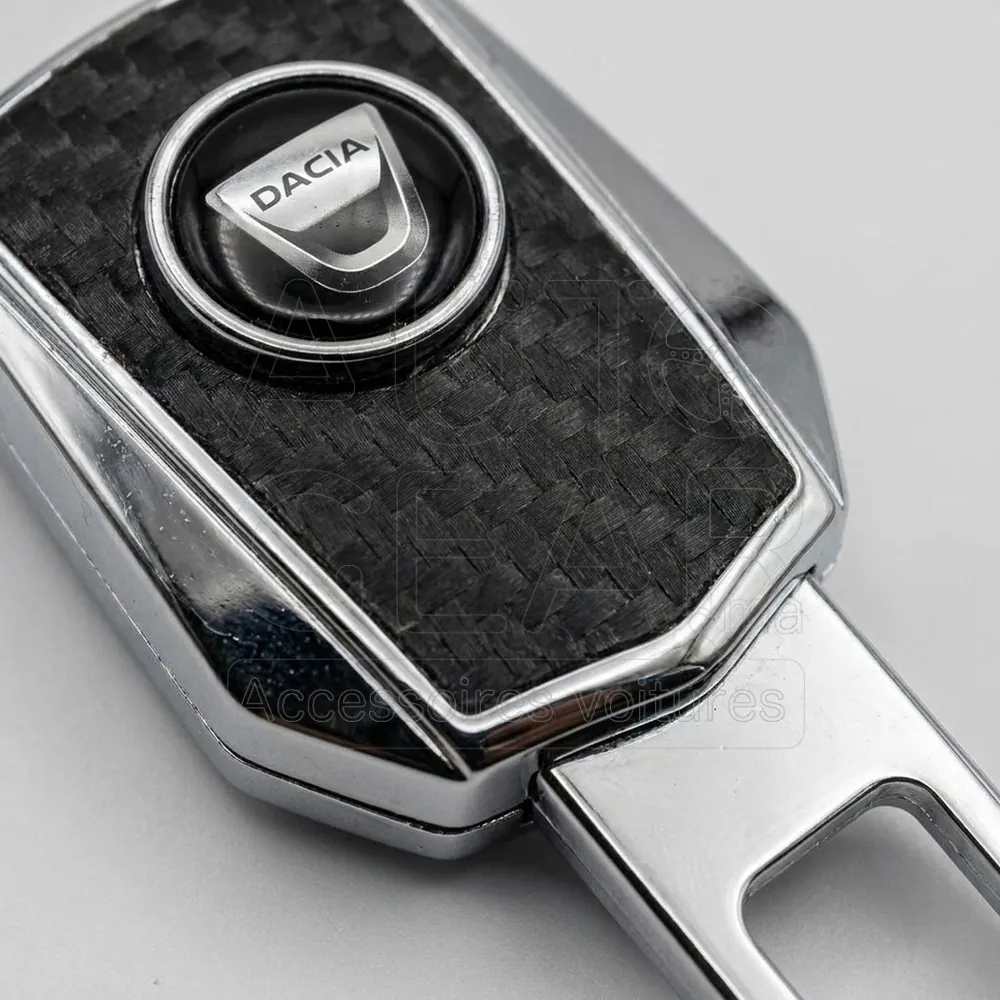 Clip de Ceinture de Sécurité Dacia Noir et Chrome vue 3