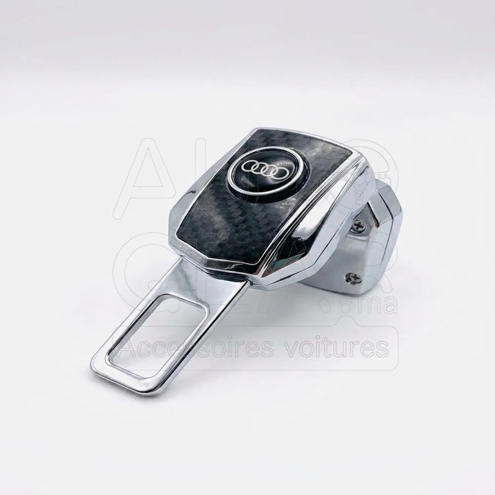 Clip de Ceinture de Sécurité Audi Carbone et Chrome
