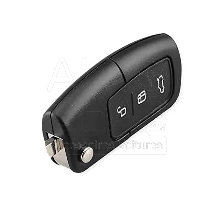Coque de Clé 3 Boutons sans Lame Ford Focus, Fiesta, Kuga, Mondeo vue 3